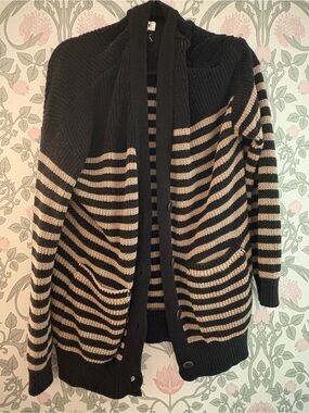 Striped Cozy Knit Cardigan Sweater
